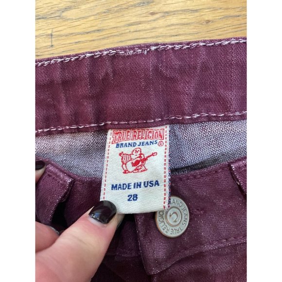 True Religion Serena Maroon Glitter Skinny Jeans - Picture 10 of 12